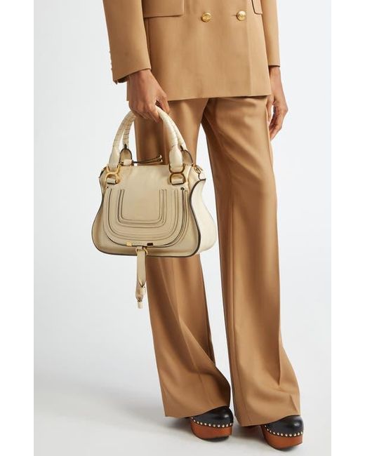 Chloé Natural Small Marcie Leather Satchel