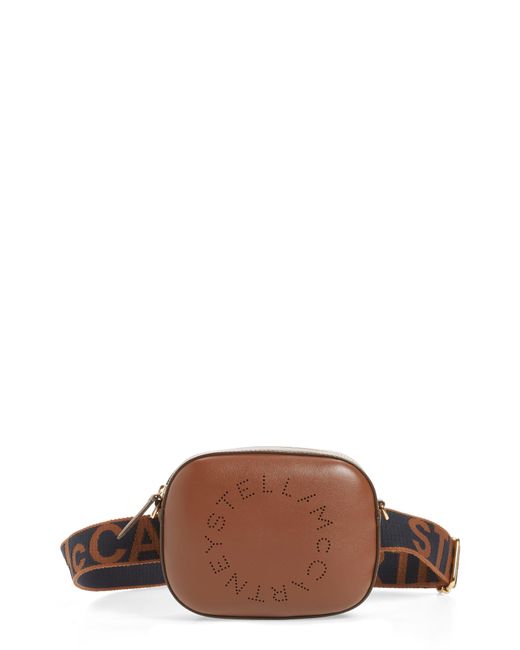 Stella McCartney Black Perforated Logo Convertible Faux Leather Belt Bag
