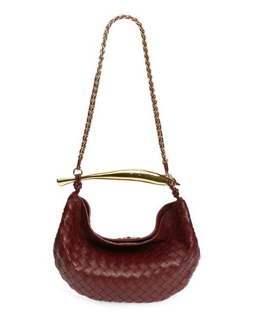 Bottega Veneta Red Small Sardine Intrecciato Leather Top Handle Bag