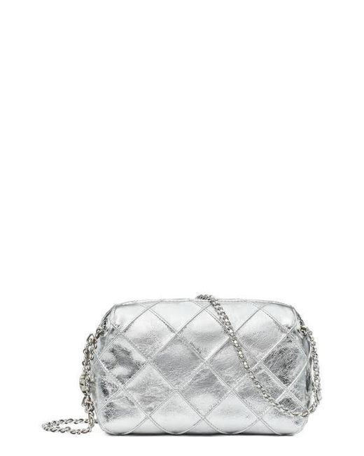 Tory Burch Gray Fleming Soft Metallic Leather Crossbody Bag