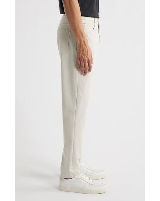 Zella White Driver Slim Fit Five Pocket Pants for men