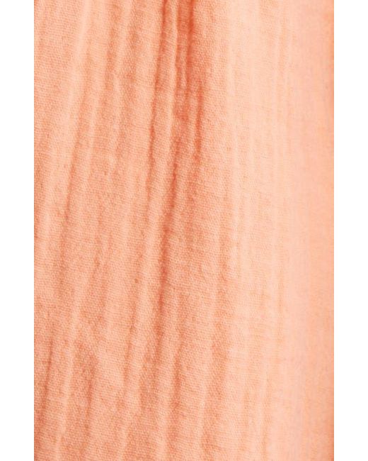 BP. Orange Cotton Gauze Skirted Romper
