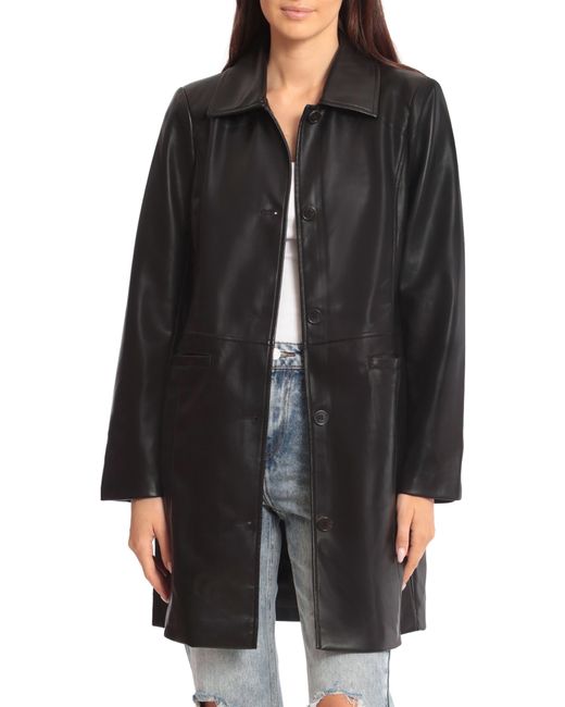 Avec Les Filles Faux Leather Car Coat in Black Lyst