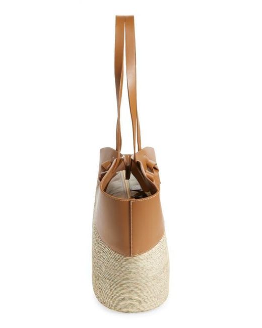 Altuzarra Brown Large Knot Straw & Leather Tote