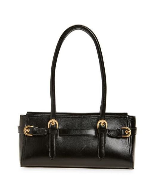 Reformation Black Dominique Leather Shoulder Bag