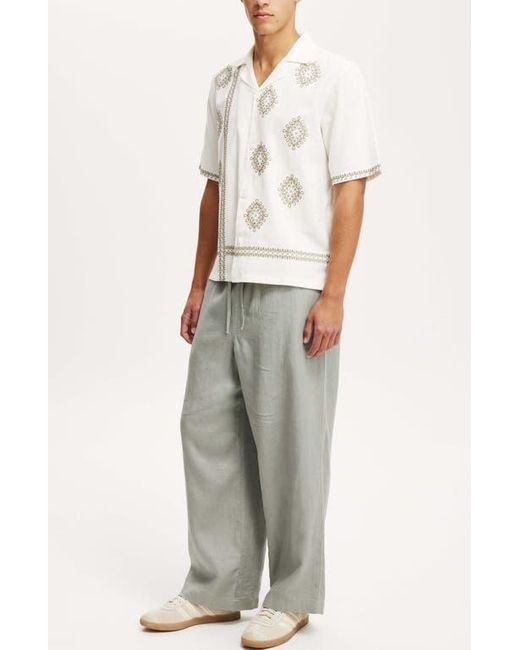 Cotton On Gray Super Baggy Linen Pant for men