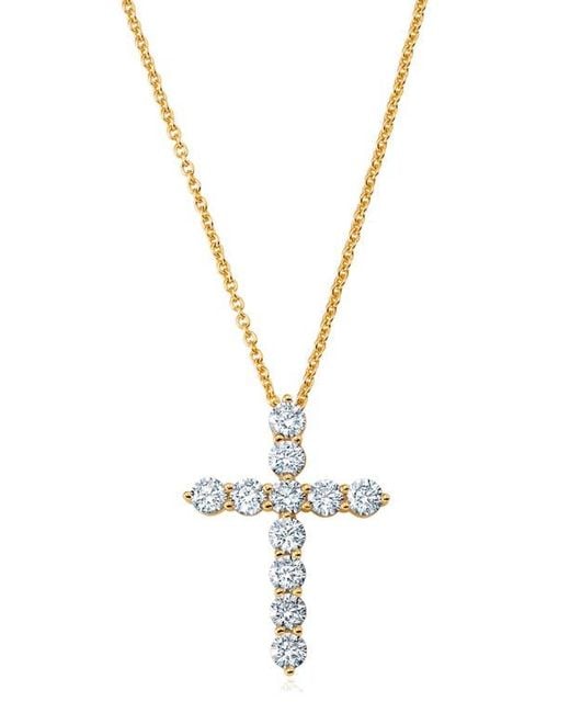 Crislu Metallic Round Cubic Zirconia Cross Pendant Necklace