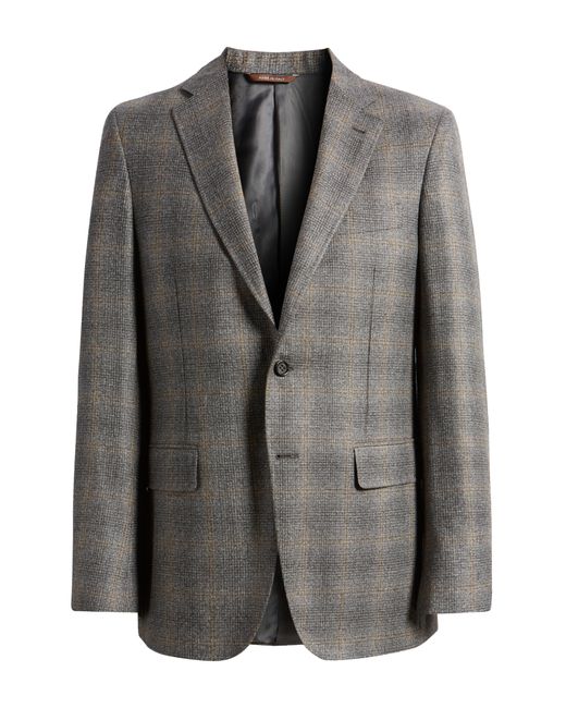 Canali Gray Kei Trim Fit Plaid Wool Sport Coat for men