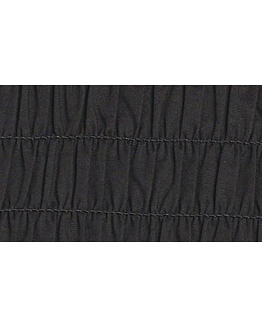 Wayf Black Matilda Smocked Peplum Top