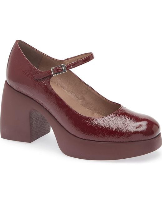 Wonders Red Mary Jane Platform Pump
