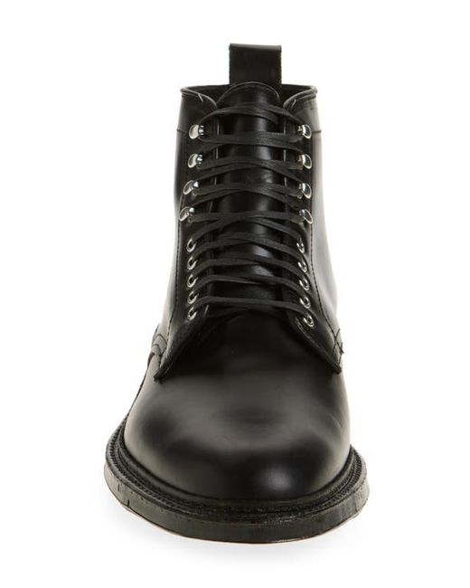 Alden Black Plain Toe Lace-Up Boot for men