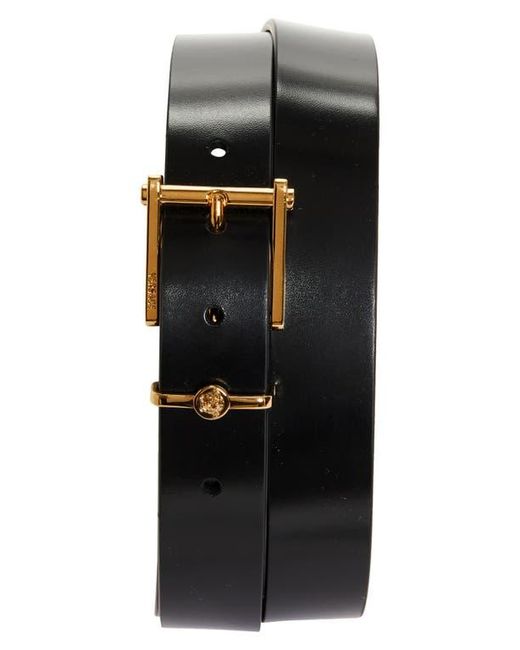 Versace Black Column Leather Belt for men
