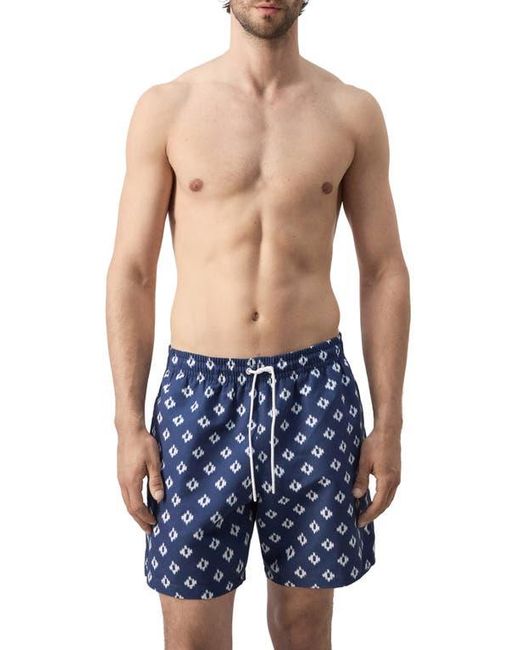 Mango Blue Print Swim Trunks for men
