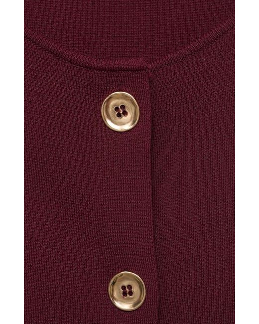 Mango Red Button Front Fine Knit Vest