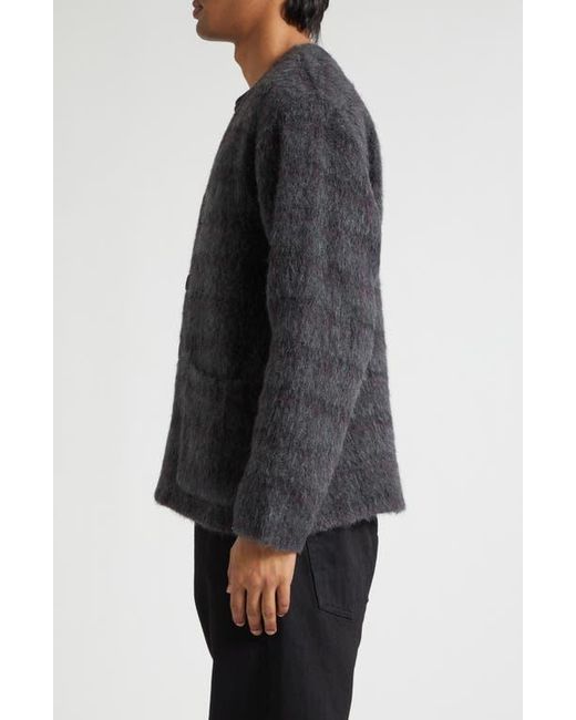 Our Legacy Fuzzy Check Wool & Alpaca Blend Cardigan in Black for