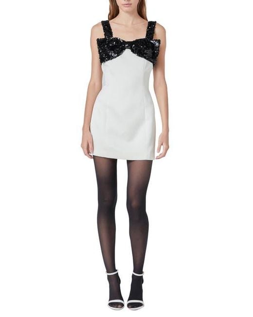 Endless Rose White Sequin Bow Minidress