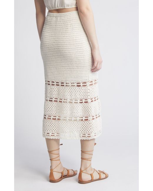 Cleobella Natural Adela Crochet Midi Skirt