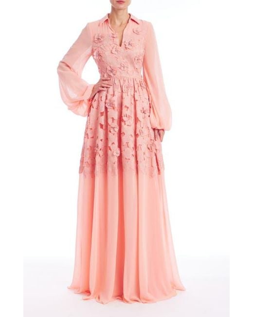 long elegant wedding guest dresses PRETTYGARDEN Long Sleeve Dress for Women Fall Eyelet Mock Neck A Line