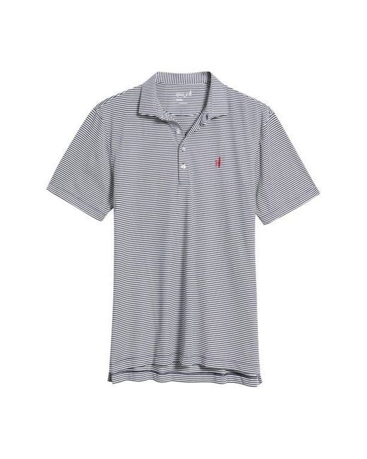 Johnnie-o Blue Dru Stripe Performance Polo for men