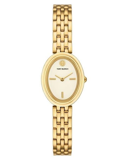 Tory Burch Metallic Oval Watch, One Size