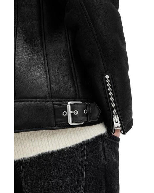 All Saints Aster Shearling Biker Jacket XS