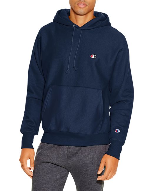 Champion Reverse Weave Pullover Hoodie in Navy (Blue) for Men - Lyst
