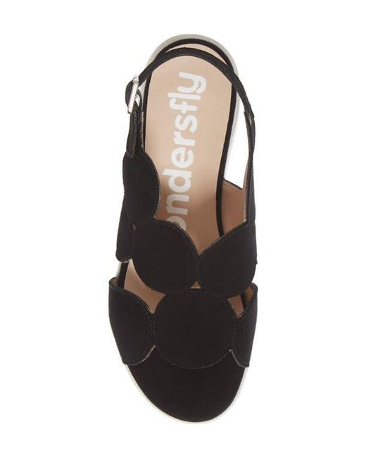 Wonders Black Platform Sandal