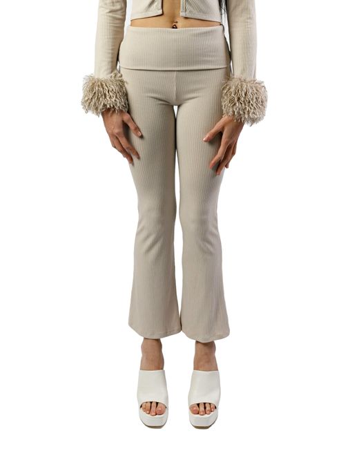 O'Dolly Dearest Natural The Brandy Rib Crop Flare Pants
