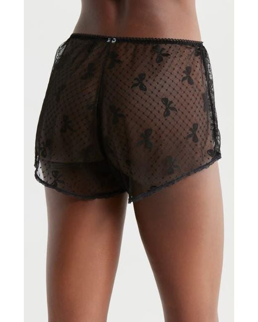 Kilo Brava Brown Bow Dotted Mesh Shorts