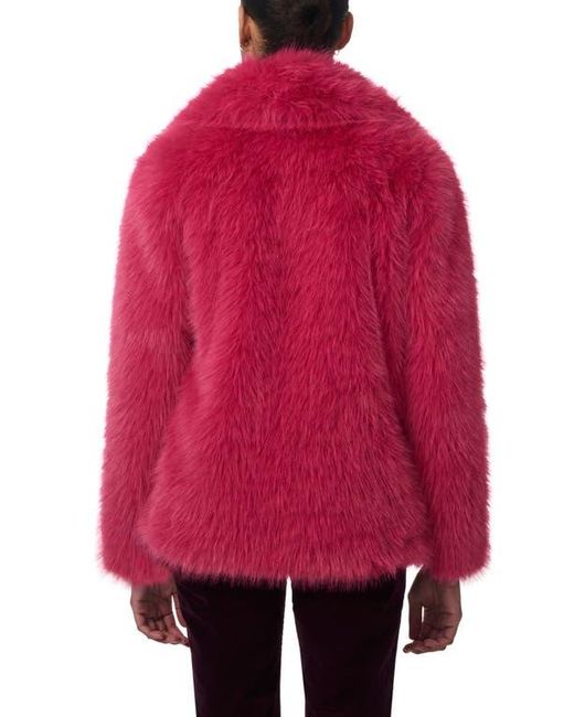 Bernardo Red Fuzzy Faux Fur Jacket