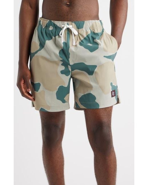 Dark Seas Green Warwick Stretch Drawstring Shorts for men