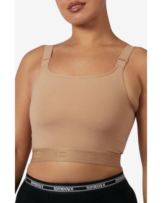 TOMBOYX Brown Compression Plus Crop Top