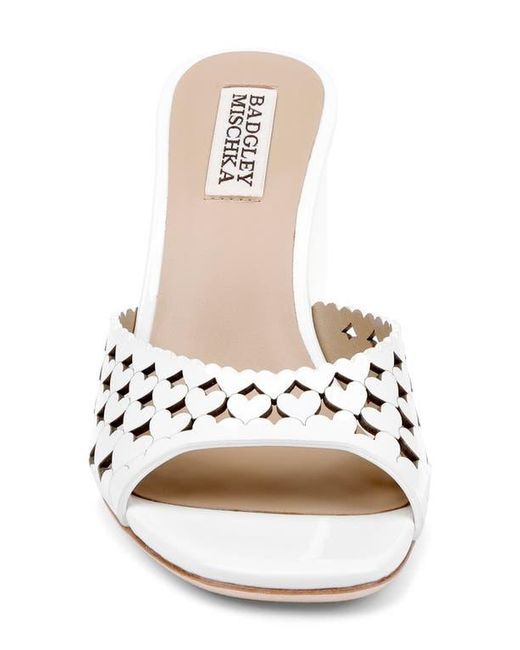 Badgley Mischka Metallic Omni Laser-Cut Heart Sandal