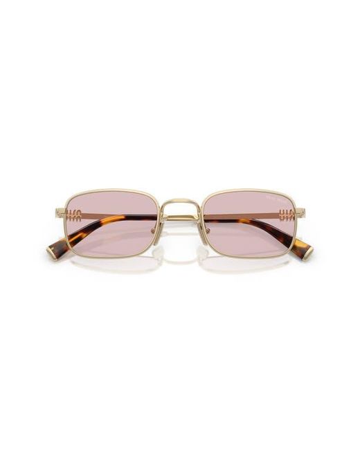 Miu Miu Pink 49Mm Rectangular Sunglasses