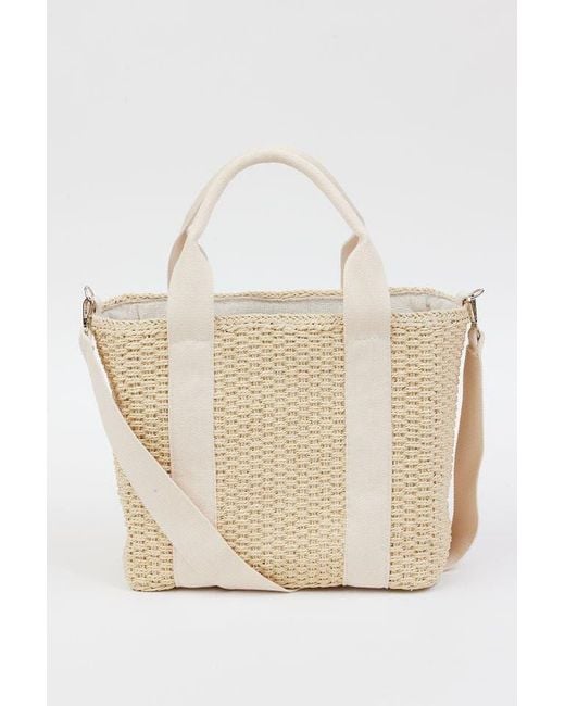 Hat Attack White Modern Straw Cooler Tote
