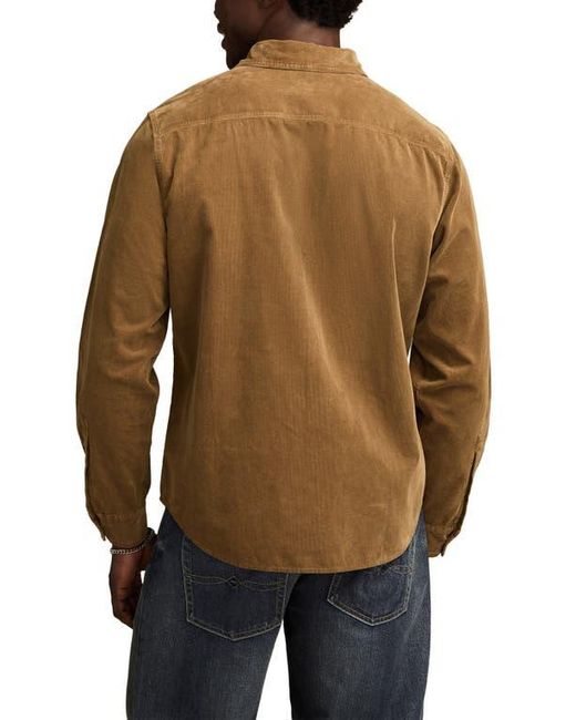Lucky Brand Brown Cotton Corduroy Button-Up Utility Shirt for men