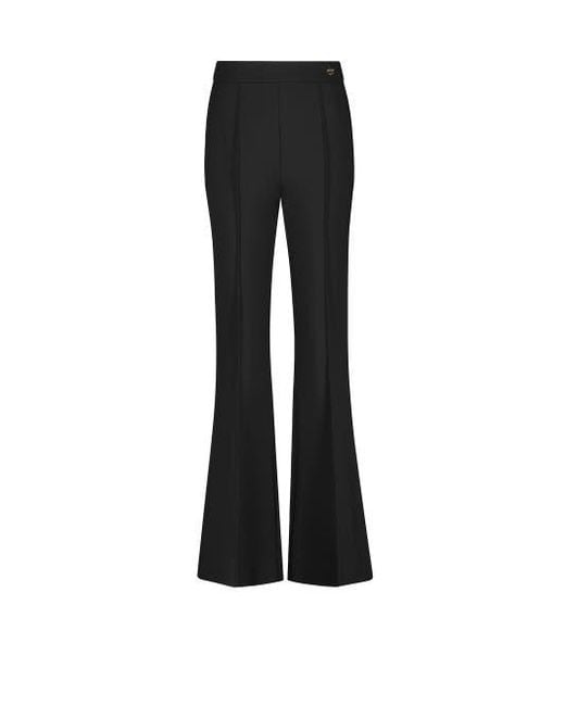 Callas Milano Black Lola High Density Crepe Stretch Cropped Flare Trouser