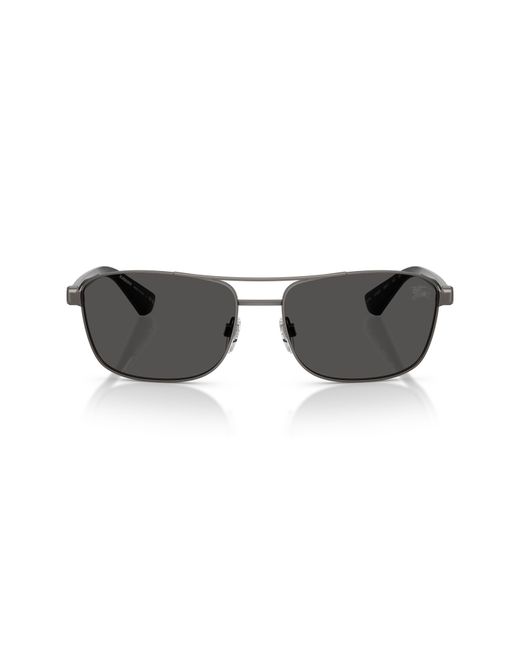 Burberry Black 60Mm Rectangular Sunglasses for men