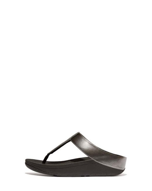 Fitflop Black Fino Platform Wedge Flip Flop