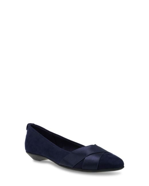 Anne Klein Blue Oalise Pointed Toe Flat