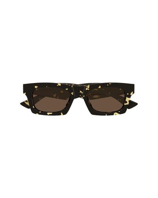 Bottega Veneta Black 51Mm Rectangular Sunglasses for men