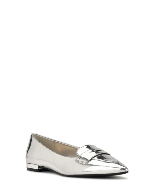Nine West White Lallin Pointed Toe Flat