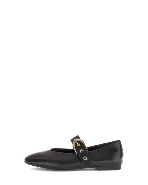 Gabor Black Leather Mary Jane Flat