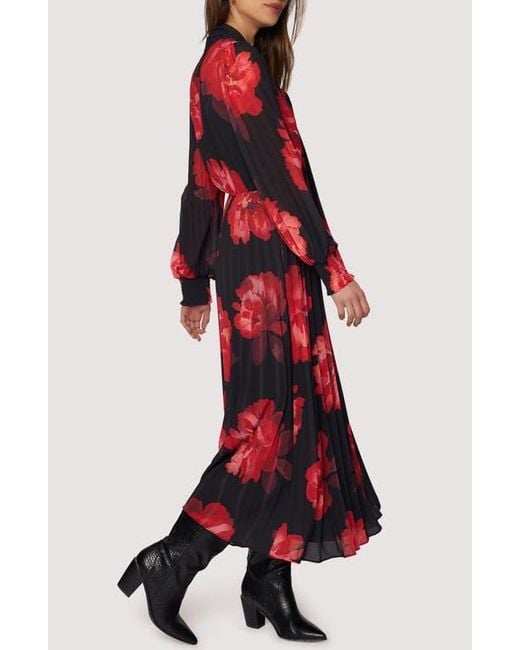 Lost + Wander Scarlet Melody Floral Long Sleeve Maxi Dress in Red | Lyst