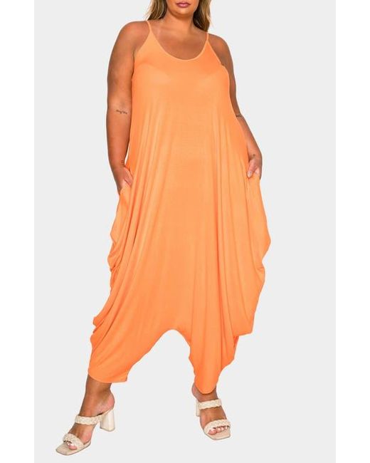 L I V D Orange Quinn Pocket Balloon Leg Jumpsuit