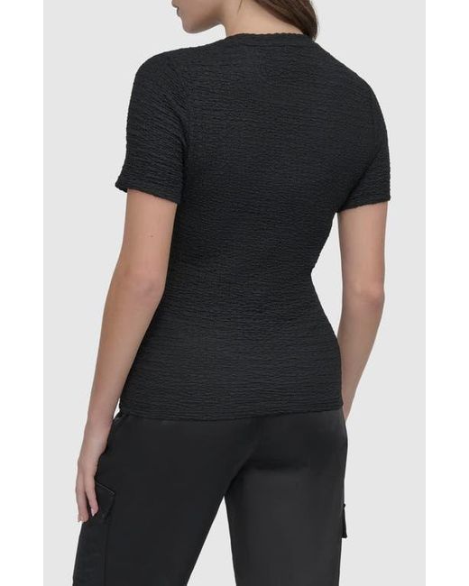 DKNY Black Textured T-Shirt
