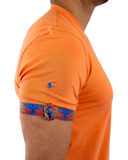 Maceoo Orange Vivaldi V-neck T-shirt for men