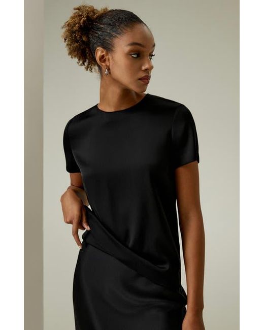 LILYSILK Black Basic Silk T-Shirt