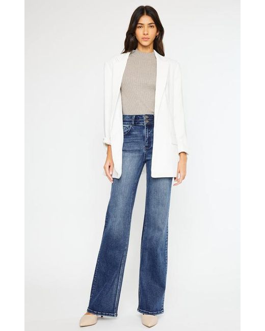 Kancan Blue Onyx Essentials Ultra High Rise Wide Flare Jeans