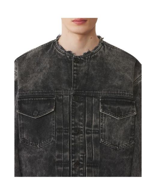 Lanvin Black Loose Fit Washed Denim Jacket for men